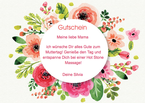 Kostenloser Gutschein zum Muttertag mit bunten Blumen zum Ausdrucken